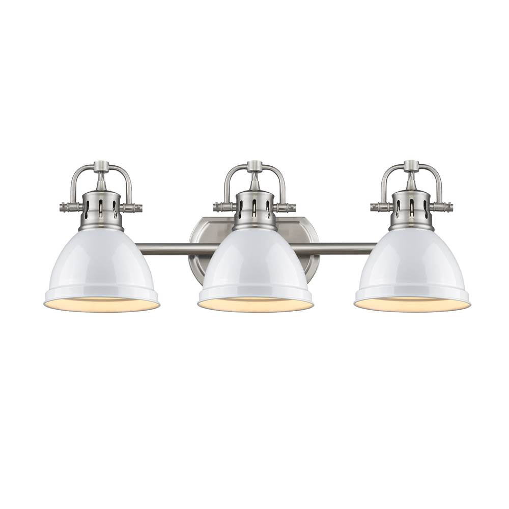 Golden Lighting Duncan Bcb Yep By Golden Lighting Duncan 3-light Vanity In Aged Brass And White Shade