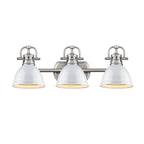 Golden Lighting Duncan Bcb Yep By Golden Lighting Duncan 3-light Vanity In Aged Brass And White Shade