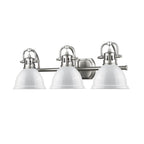 Golden Lighting 3602-BA3 PW-WH Pewter Yep By Golden Lighting Duncan 3-light Vanity In Pewter And White Shade Image 2