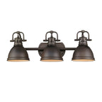 Golden Lighting 3602-BA3 RBZ-RBZ Rubbed Bronze Yep By Golden Lighting Duncan 3-light Vanity In Rubbed Bronze And Rubbed Bronze Shade Image 3