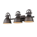 Golden Lighting 3602-BA3 RBZ-RBZ Rubbed Bronze Yep By Golden Lighting Duncan 3-light Vanity In Rubbed Bronze And Rubbed Bronze Shade Image 2