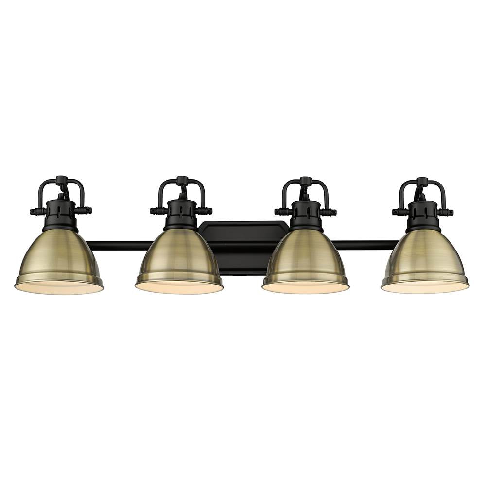 Golden Lighting Duncan Yep By Golden Lighting Duncan 4-light Vanity In Aged Brass