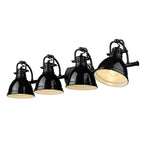 Golden Lighting 3602-BA4 BLK-BK Matte Black Yep By Golden Lighting Duncan 4-light Vanity In Matte Black And Black Shade Image 3