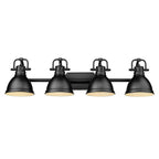 Golden Lighting Duncan Yep By Golden Lighting Duncan 4-light Vanity In Aged Brass And Matte Black Shade