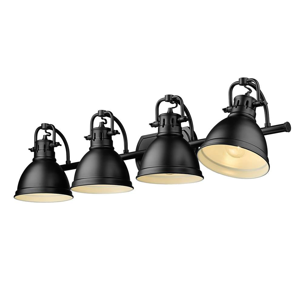 Golden Lighting 3602-BA4 BLK-BLK Matte Black Yep By Golden Lighting Duncan 4-light Vanity In Matte Black Image 5
