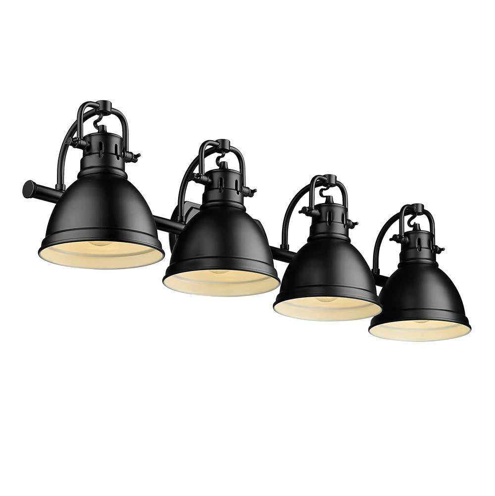 Golden Lighting 3602-BA4 BLK-BLK Matte Black Yep By Golden Lighting Duncan 4-light Vanity In Matte Black Image 4