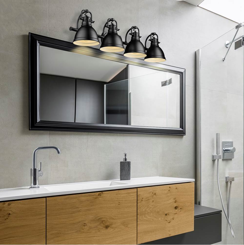 Golden Lighting 3602-BA4 BLK-BLK Matte Black Yep By Golden Lighting Duncan 4-light Vanity In Matte Black Image 3