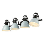 Golden Lighting 3602-BA4 BLK-SF Matte Black Yep By Golden Lighting Duncan 4-light Vanity In Matte Black And Seafoam Shade Image 3