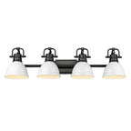 Golden Lighting Duncan Yep By Golden Lighting Duncan 4-light Vanity In Aged Brass And White Shade