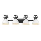Golden Lighting Duncan Yep By Golden Lighting Duncan 4-light Vanity In Aged Brass And Matte White Shade