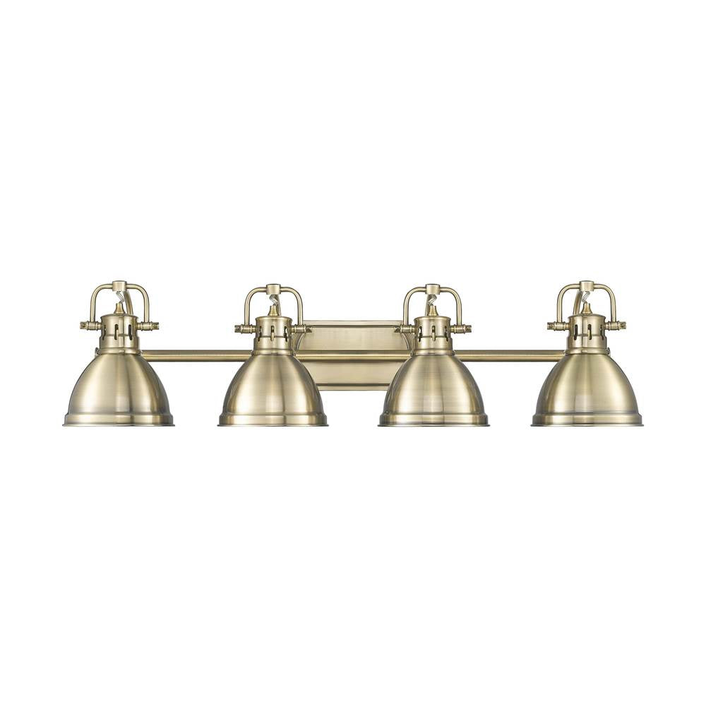 Golden Lighting 3602-BA4 AB-AB Aged Brass Yep By Golden Lighting Duncan 4-light Vanity In Aged Brass Image 1