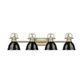 Golden Lighting 3602-BA4 AB-BK Aged Brass Yep By Golden Lighting Duncan 4-light Vanity In Aged Brass And Black Shade Image 1