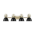 Golden Lighting 3602-BA4 AB-BLK Aged Brass Yep By Golden Lighting Duncan 4-light Vanity In Aged Brass And Matte Black Shade Image 1