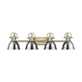Golden Lighting 3602-BA4 AB-CH Aged Brass Yep By Golden Lighting Duncan 4-light Vanity In Aged Brass And Chrome Shade Image 1