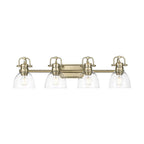Golden Lighting 3602-BA4 AB-CLR Aged Brass Yep By Golden Lighting Duncan 4-light Vanity In Aged Brass And Clear Glass Image 1