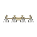 Golden Lighting 3602-BA4 AB-PW Aged Brass Yep By Golden Lighting Duncan 4-light Vanity In Aged Brass And Pewter Shade Image 1
