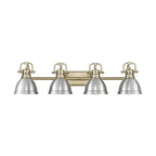 Golden Lighting 3602-BA4 AB-PW Aged Brass Yep By Golden Lighting Duncan 4-light Vanity In Aged Brass And Pewter Shade Image 1