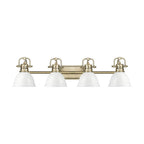 Golden Lighting 3602-BA4 AB-WH Aged Brass Yep By Golden Lighting Duncan 4-light Vanity In Aged Brass And White Shade Image 1