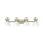 Golden Lighting 3602-BA4 AB-WHT Aged Brass Yep By Golden Lighting Duncan 4-light Vanity In Aged Brass And Matte White Shade Image 1