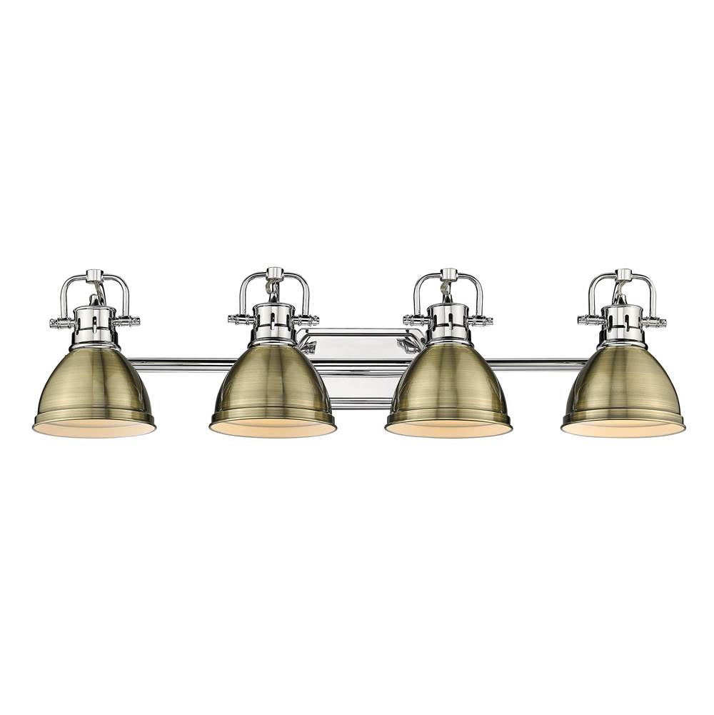 Golden Lighting Duncan Yep By Golden Lighting Duncan 4-light Vanity In Aged Brass