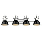 Golden Lighting Duncan Yep By Golden Lighting Duncan 4-light Vanity In Aged Brass And Black Shade