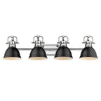Golden Lighting Duncan Yep By Golden Lighting Duncan 4-light Vanity In Aged Brass And Matte Black Shade