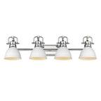 Golden Lighting Duncan Yep By Golden Lighting Duncan 4-light Vanity In Aged Brass And Matte White Shade