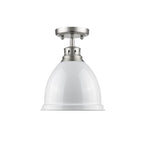 Golden Lighting Duncan Wry Lighting Duncan 1-light Flush Mount In Matte Black And White Shade