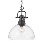 Golden Lighting 3602-L BLK-CLR Matte Black Yep By Golden Lighting Duncan 1-light 14in Chain Hung Pendant In Matte Black And Clear Glass Image 4