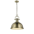 Golden Lighting 3602-L AB-AB Aged Brass Yep By Golden Lighting Duncan 1-light 14in Chain Hung Pendant In Aged Brass Image 1