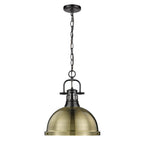 Golden Lighting Duncan Yep By Golden Lighting Duncan 1-light 14in Chain Hung Pendant In Aged Brass