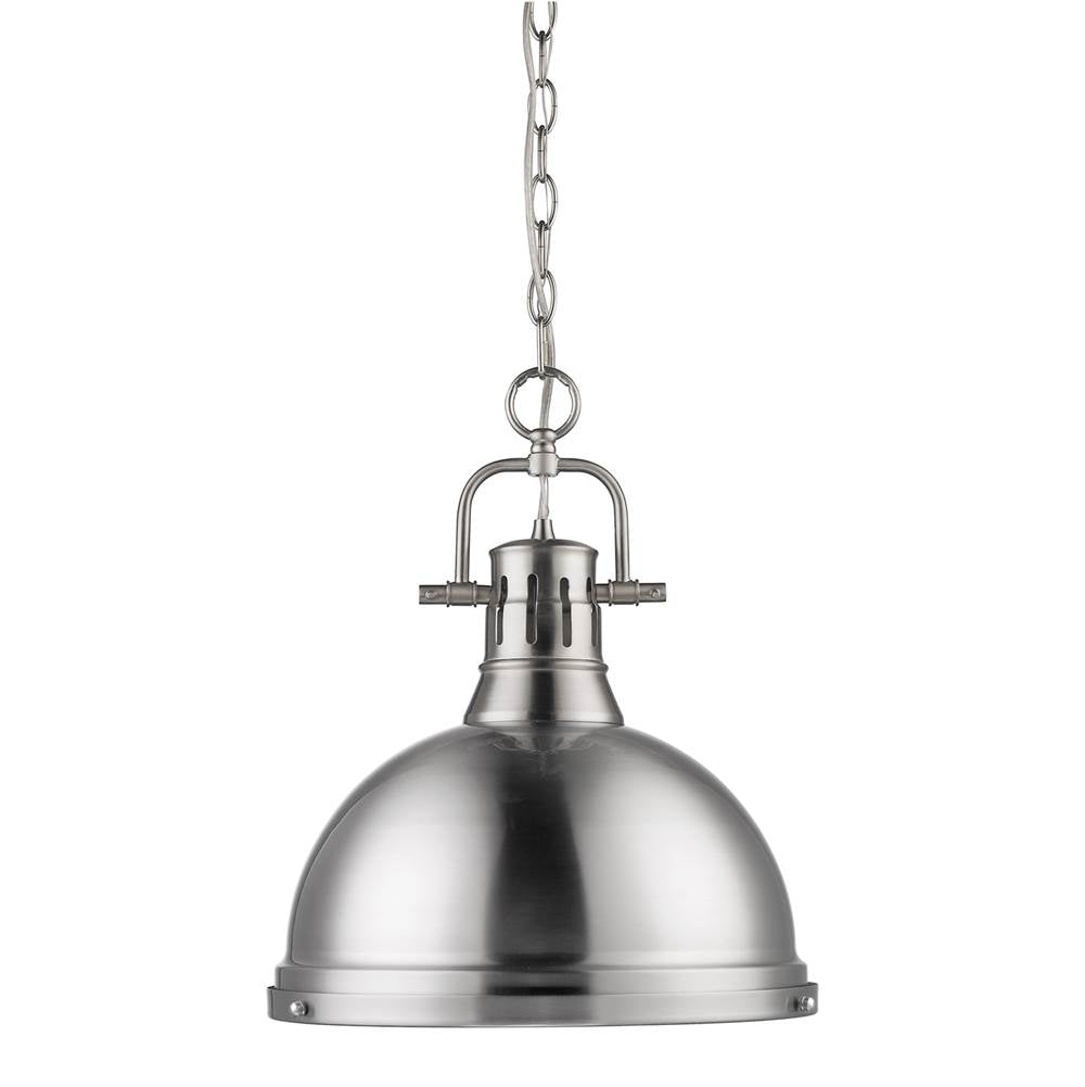 Golden Lighting 3602-L PW-PW Pewter Yep By Golden Lighting Duncan 1-light 14in Chain Hung Pendant In Pewter Image 2