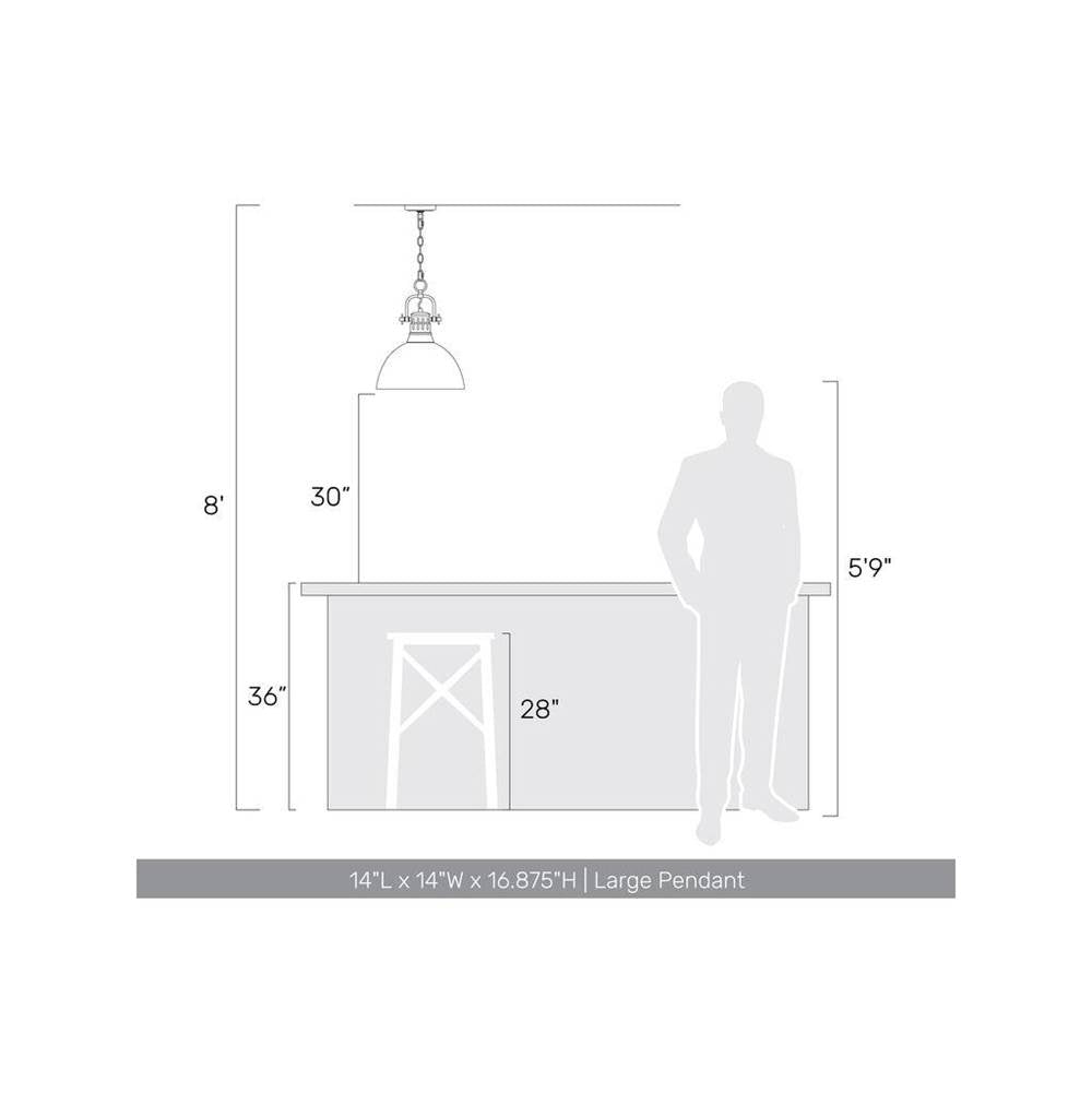 Golden Lighting 3602-L RBZ-AB Rubbed Bronze Yep By Golden Lighting Duncan 1-light 14in Chain Hung Pendant In Rubbed Bronze And Aged Brass Shade Image 2