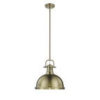 Golden Lighting 3604-L AB-AB Aged Brass Yep By Golden Lighting Duncan 1-light 14in Rod Hung Pendant In Aged Brass Image 1