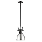Golden Lighting Duncan Yep By Golden Lighting Duncan 1-light 9in Rod Hung Pendant In Aged Brass And Pewter Shade