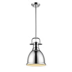 Golden Lighting 3604-S PW-PW Pewter Yep By Golden Lighting Duncan 1-light 9in Rod Hung Pendant In Pewter Image 2