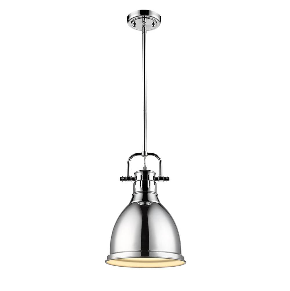 Golden Lighting 3604-S PW-PW Pewter Yep By Golden Lighting Duncan 1-light 9in Rod Hung Pendant In Pewter Image 2