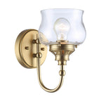 Golden Lighting 3610-1W BCB-CLR Brushed Champagne Brass Wry Lighting Daphne 1-light Wall Sconce In Brushed Champagne Brass Image 1