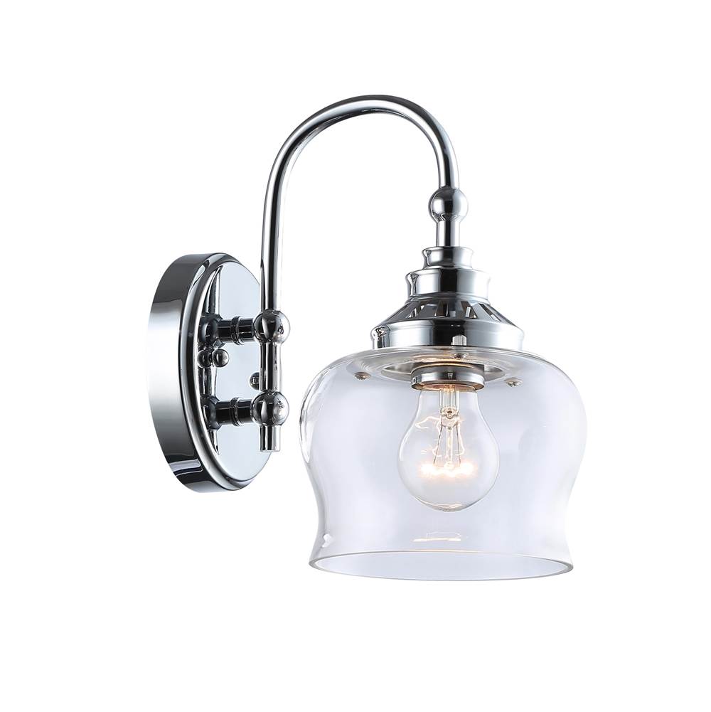 Golden Lighting 3610-1W CH-CLR Chrome Wry Lighting Daphne 1-light Wall Sconce In Chrome Image 3