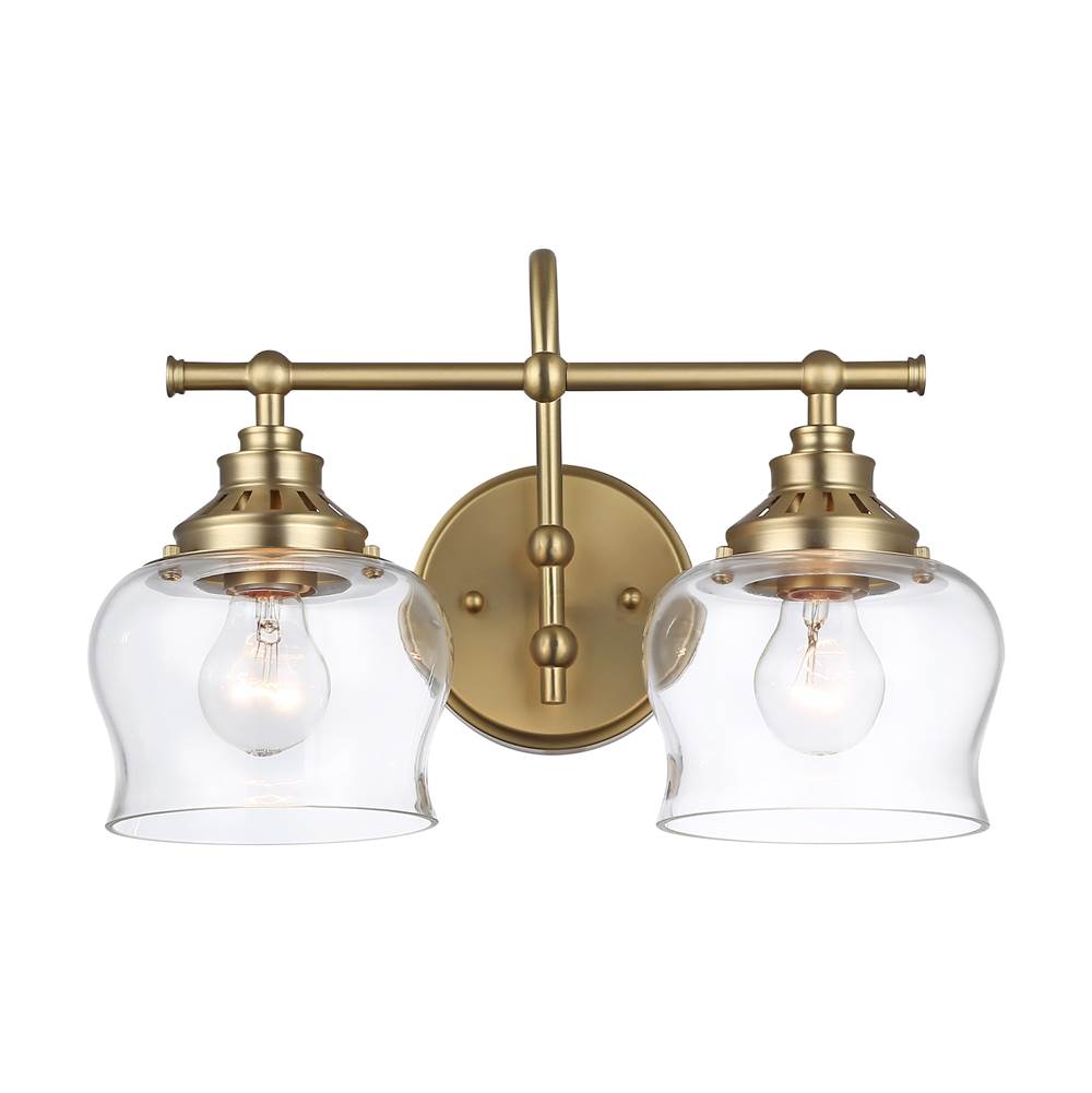 Golden Lighting Daphne Wry Lighting Daphne 2-light Vanity In Brushed Champagne Brass