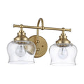 Golden Lighting 3610-BA2 BCB-CLR Brushed Champagne Brass Wry Lighting Daphne 2-light Vanity In Brushed Champagne Brass Image 1