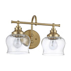 Golden Lighting 3610-BA2 BCB-CLR Brushed Champagne Brass Wry Lighting Daphne 2-light Vanity In Brushed Champagne Brass Image 1