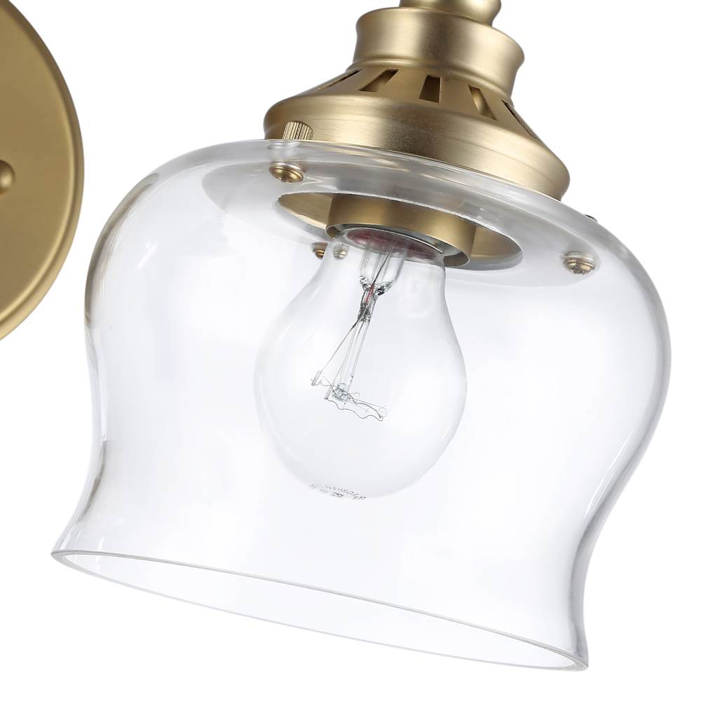 Golden Lighting 3610-BA2 BCB-CLR Brushed Champagne Brass Wry Lighting Daphne 2-light Vanity In Brushed Champagne Brass Image 3