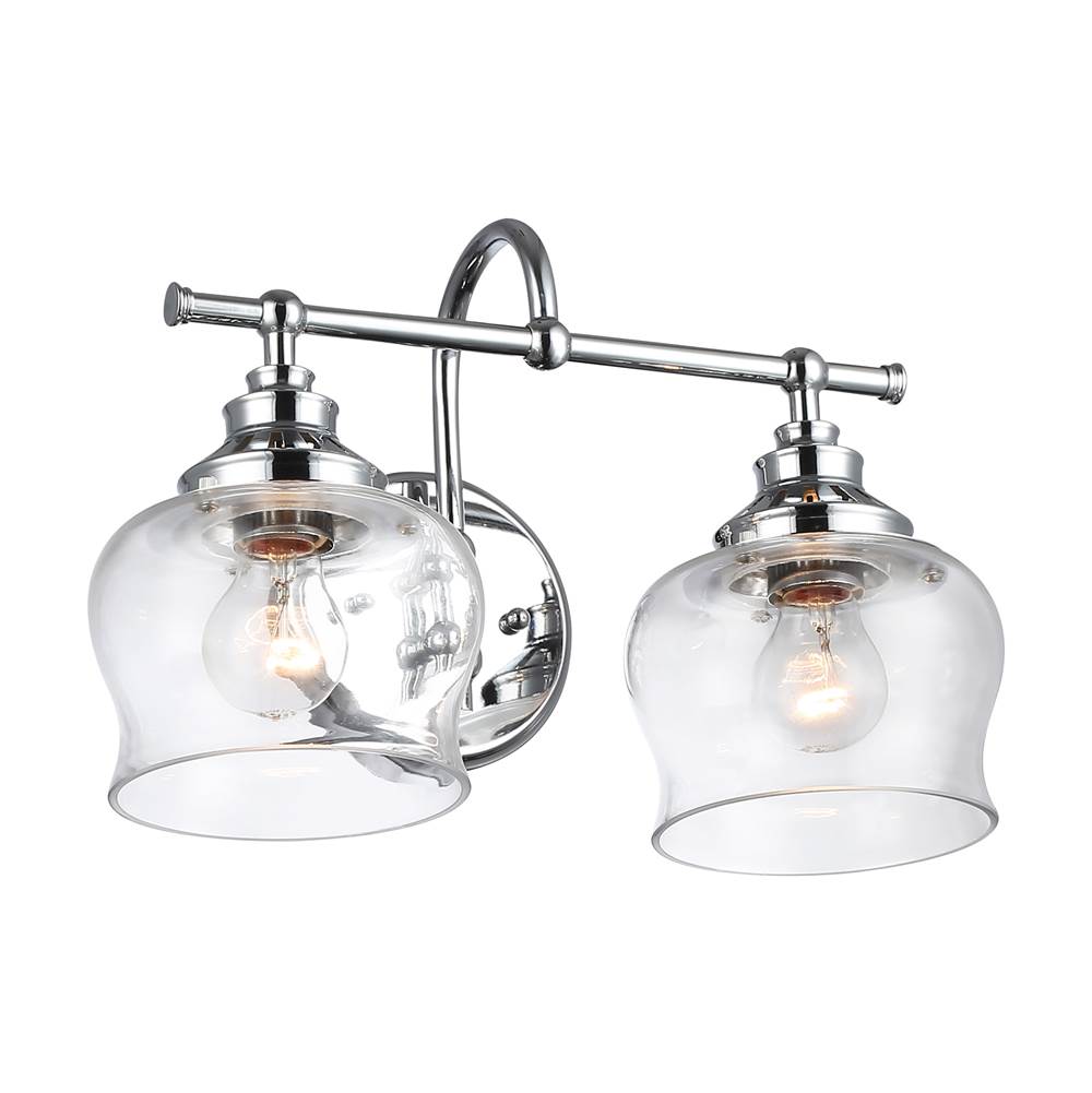 Golden Lighting 3610-BA2 CH-CLR Chrome Wry Lighting Daphne 2-light Vanity In Chrome Image 4