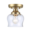 Golden Lighting 3610-SF BCB-CLR Brushed Champagne Brass Wry Lighting Daphne 1-light Semi-flush Mount In Brushed Champagne Brass Image 1