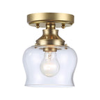 Golden Lighting 3610-SF BCB-CLR Brushed Champagne Brass Wry Lighting Daphne 1-light Semi-flush Mount In Brushed Champagne Brass Image 1