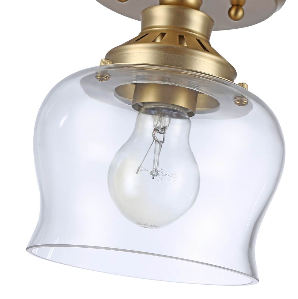 Golden Lighting 3610-SF BCB-CLR Brushed Champagne Brass Wry Lighting Daphne 1-light Semi-flush Mount In Brushed Champagne Brass Image 3