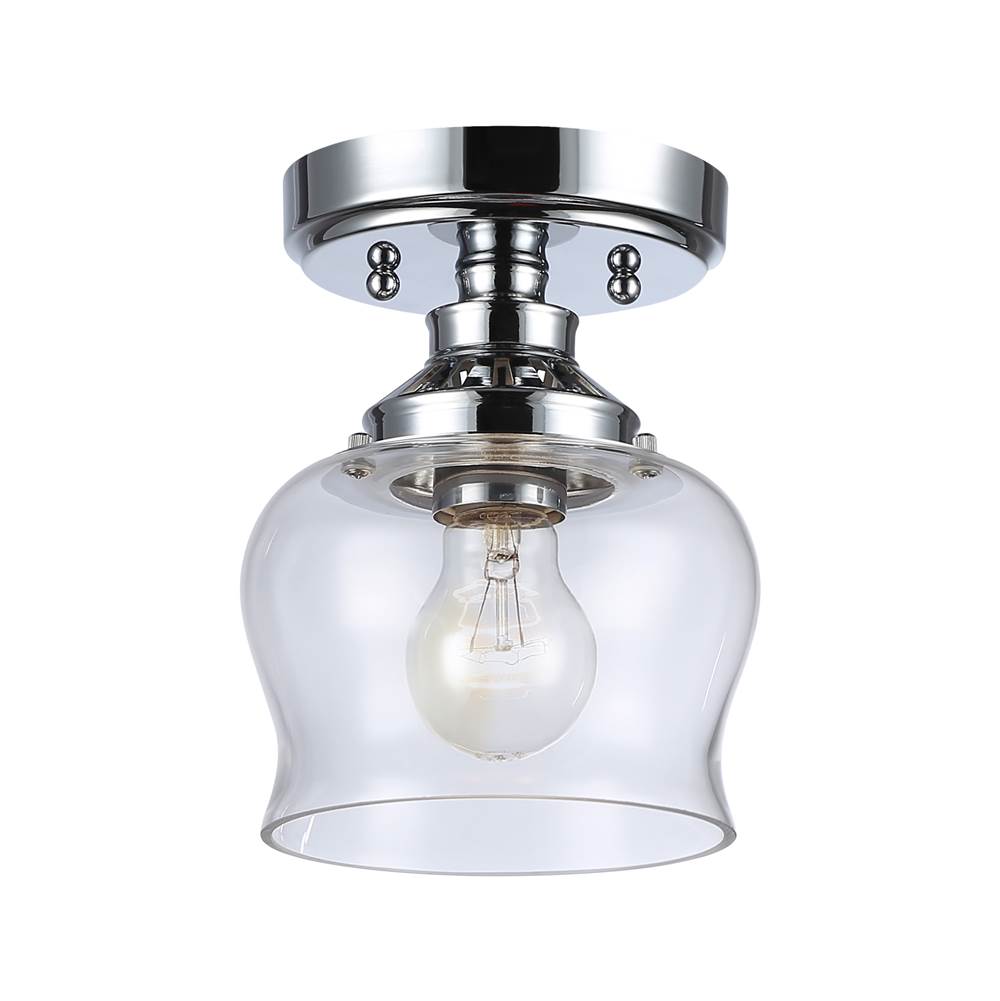 Golden Lighting Daphne Wry Lighting Daphne 1-light Semi-flush Mount In Brushed Champagne Brass