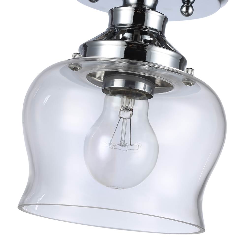 Golden Lighting 3610-SF CH-CLR Chrome Wry Lighting Daphne 1-light Semi-flush Mount In Chrome Image 3