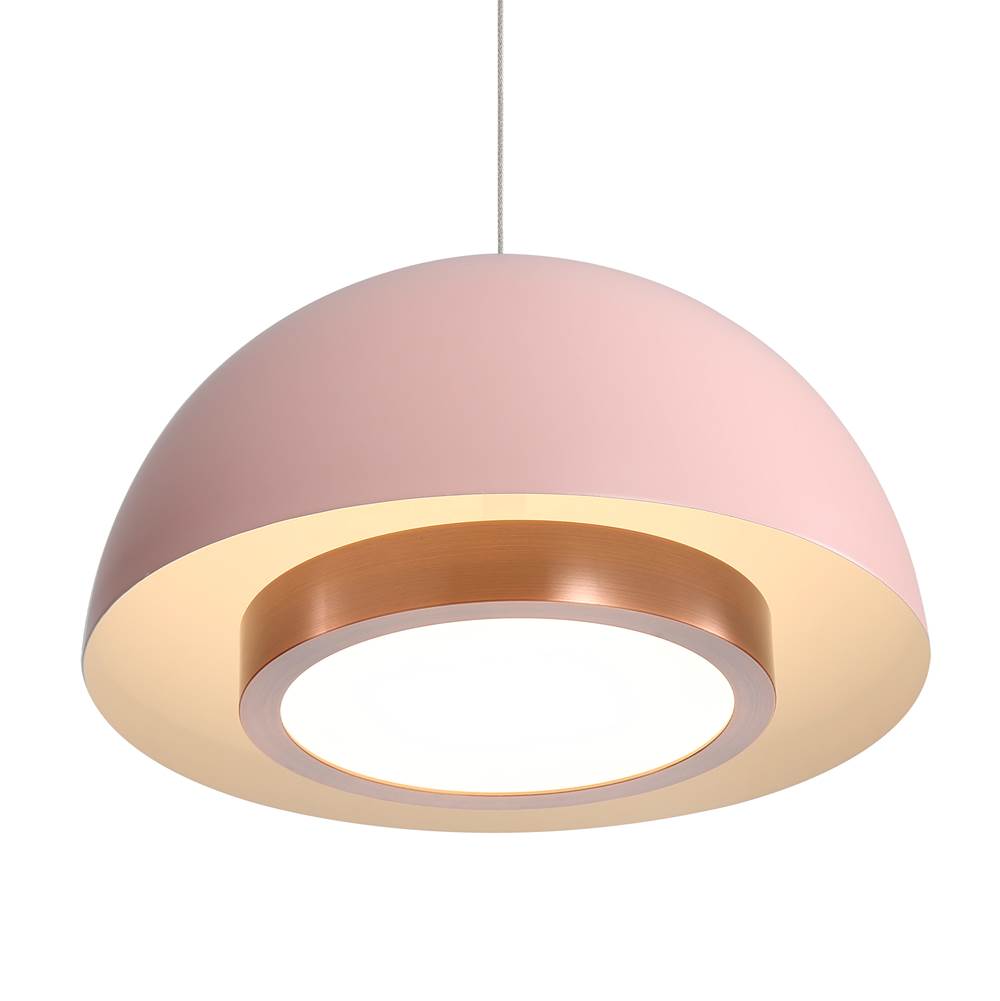 Golden Lighting Solsken Wry Lighting Solsken Integrated Led Pendant In Dusty Rose